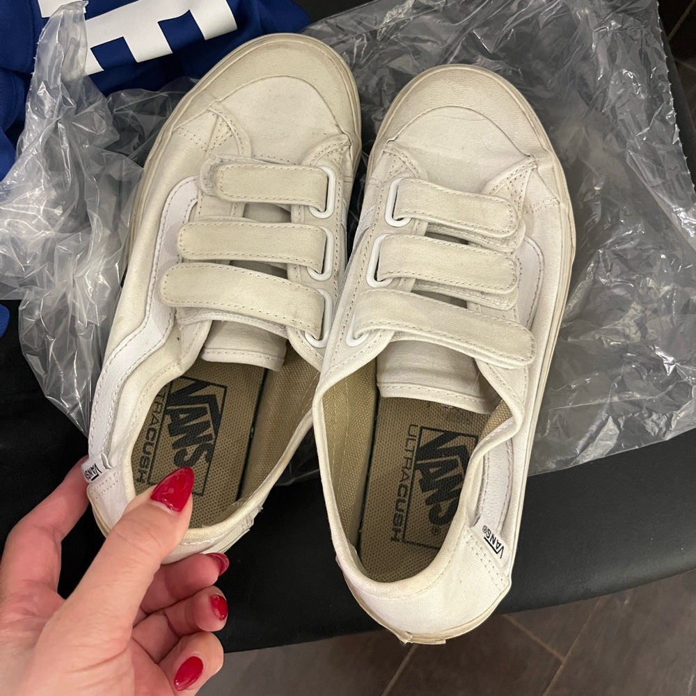 White Velcro vans